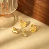 Brincos de cisne em esmalte de cor criativa, frescos e doces, transfronteiriços, moda, cor, femininos, luxo, aço inoxidável