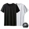 Camiseta de Manga Corta de Seda Helada a la Moda para Hombre, Top de Color Sólido de Media Manga, Cuello Redondo, Estilo Delgado, Camiseta Básica de Talla Grande para Hombre