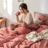 Ropa de Maternidad y Bebé Grado A Artesanía Elegante Set de Cuatro Piezas de Algodón Puro Color Sólido 100% Algodón Ropa de Cama Sábanas Funda de Edredón Set Espesado de Tres Piezas