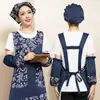 Avental Floral Retrô Personalizado Estilo Étnico Casa de Fazenda Restaurante Chinês Garçom Catering Roupa de Trabalho Especial Avental para Mulheres