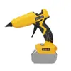 Pistola de Cola Quente a Bateria de Lítio Adaptador Sem Fio Compatível com Interfaces Dewalt, Makita e Milwaukee, Display Digital, Temperatura Ajustável, Alimentação Dupla
