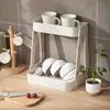 Soporte para Botellas de Condimentos de Cocina Estante de Almacenamiento Multifuncional de Encimera Baño Estante de Almacenamiento Multicapa Inodoro Organizador de Doble Capa Venta al por Mayor