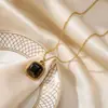 Collar de Acero de Titanio con Piedra Ojo de Tigre para Mujer, Apilable, Cadena para Clavícula de Lujo Nicho Joyería al por Mayor