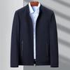 Tops Finos Masculinos de Primavera e Outono Business Casual Gola Alta Tops de Seda de Amora para Homens de Meia-Idade e Idosos Top Fino Masculino