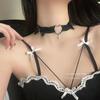 Japonês e coreano Rosa Colar Sexy Romântico Casal Presente Colar Elástico I Clavícula Corrente Cross Acessórios