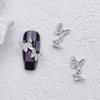 Popular celebridade online unha borboleta joias liga luxo leve arco tridimensional metal asas de borboleta grandes acessórios para unhas