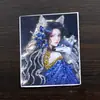 Pintura Thangka Dorada de Color al por Mayor Núcleo Zorro de Nueve Colas Hada Zorro Zakiram Vida Pasada y Vida Presente Thangka con Dorado Espolvoreado Tarjeta de Lienzo Núcleo