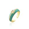 Anillo de apertura de aceite con gota de oro de 18 quilates chapado en joyería con microincrustaciones de circonita de cobre de moda europea y americana de fuentes transfronterizas antiguas y australianas