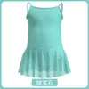 Ropa Nueva de Ballet con Tirantes para Práctica Ropa de Gimnasia para Niños y Mujeres Falda de Gasa Falda de Longitud Media Conjunto de Baile para Niñas