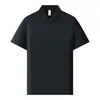 Camisa polo de nylon-spandex de 190 g con media cremallera y logo personalizado, efecto refrescante, unisex, adecuada para uso en grupo, camisa promocional de manga corta