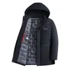 Envío directo disponible: Chaqueta de algodón acolchada y engrosada para hombre, abrigo de algodón cálido business casual de invierno, ropa de abrigo de invierno para papás