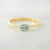 Anillo Yanbai Estilo Minimalista Azul Fresco Dulce Elegante Azul Marino Simple Versátil Moda Fino para Mujer