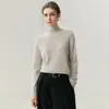 Novo Suéter de Caxemira Meia-Gola Outono Inverno Feminino Solto para Usar por Baixo Pulôver Manga Raglã Camada Base de Tricô Quente