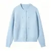 Abrigo Suéter Floral Bordado Pesado Tridimensional Estilo Coreano, Nuevo Otoño e Invierno Dulce Juvenil Cuello Redondo Versátil Cardigan de Punto