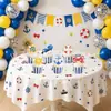 Conjunto Popular de Decoração para Bolo do Pato Donald da Amazon com Faixa de Letras Feliz Aniversário e Conjunto de Atmosfera com Bandeiras