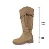 Botas compridas de sola grossa plus size para mulheres, novo estilo western outono e inverno 2026, salto grosso, botas de cowboy para equitação