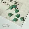 Serie Verde Amarillo de Fuegos Artificiales de Vidrio Checo Doméstico Placa Grabada Hoja Hecha a Mano Pintada con Oro Materiales y Accesorios para Pulsera DIY