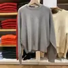 Suéter de punto liso de algodón con cuello redondo para mujer/hombre, jersey de manga larga, top nuevo modelo 25 Otoño/Invierno E481673