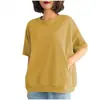 2026 Nova Camiseta Grande para Meninas Gordas que Cobre a Barriga, Caimento Solto, Emagrecimento, Redução de Idade, Cor Sólida, Versátil, Manga Meia para o Verão