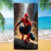 Toalla de playa Marvel Spider-Man de exportación transfronteriza, microfibra ultrafina, doble cara, absorbente, toalla de baño de playa de dibujos animados para niños