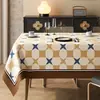 Toalha de mesa estilo vintage, à prova d'água e de óleo, não precisa lavar, modelo novo 2025, luxo leve com toque de alta qualidade, toalha de mesa retangular para sala de jantar e capa para mesa de centro