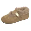 Sapatos de Pelúcia com Forro de Lã para Aumento de Altura Estilo Coreano Moda Fechamento com Velcro Aconchegantes de Algodão