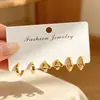 Novedades de Verano: Delicados Pendientes de Circonita Microincrustada, Juego de Tres Pares, Frescos y Dulces, Pendientes Versátiles y Elegantes con Circonita Microincrustada