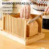 Cortador de Pan de Bambú Creativo para el Hogar Cortador de Pan Tostado Madera Maciza Multifuncional Bandeja de Almacenamiento para Migas de Pan