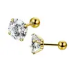 Pendientes Populares de Acero de Titanio 316L de Xiaohongshu para Mujer, Estilo Plano de Tornillo Amigable con el Oído, Clavos Super Brillantes para Cartílago del Oído, No Necesitan Quitarse para Dormir