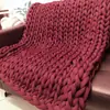 OHHIO Amazon Transfronterizo DIY Tejido a Mano Manta de Gravedad Rellena de Algodón Bola de Hilo Grueso Islandés Alfombra para el Hogar