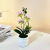 Novo Modelo 3 Ramos 9 Flores Haste Alta Pequeno Jasmim Bonsai Estilo Nórdico Sala de Estar Varanda Decoração Planta Verde Flor Artificial Simulação Planta em Vaso