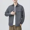 Camisa de trabajo vintage de otoño con lavado pesado para hombre, camisa de manga larga de algodón puro de estilo americano moderna y holgada, chaqueta informal