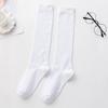 Calcetines altos de canalé para mujer con rayas de dos o tres líneas, tubo alto, calcetines de algodón, color negro y blanco liso, estilo académico, calcetines estilo JK para otoño e invierno, venta al por mayor