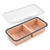 Caja de Conservación de Alimentos Dividida de Silicona con Tapa Dos Compartimentos Tres Compartimentos Caja de Almacenamiento para Refrigerador y Congelador Divisor de Alimentos Caja para Preparación de Comidas Transfronteriza