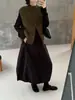 Novo colete cardigã de gola redonda 100% lã para outono, solto e modelador, colete base de cashmere