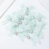Patrón Dulce de Aspecto Francés Alto Malla de Seda Brillante Lazo de Perla DIY Hecho a Mano Accesorios para Ropa de Mujer