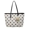 Bolsa de Bolinhas Fashion para Mulheres 2026 Novo Modelo Grande Capacidade Bolsa de Ombro Casual Color-Blocking Bolsa Tote Saco
