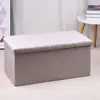 Banqueta de armazenamento para casa estilo vintage, banco de armazenamento portátil para dormitórios, banqueta de armazenamento dobrável multifuncional para salas de estar