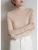 Tejido sin costuras SS STUDIO, elegante y con estilo, suéter de lana para mujer de cuello semi-alto, perfecto para usar en capas en otoño