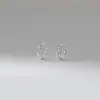 Pendientes Huecos de Nudo de Plata S925 Nalan Exquisitos Simples Estilo Ins Diseño de Nicho Pendientes de Moda M08380