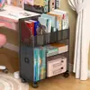 Estante de Almacenamiento Multifuncional para el Hogar Estante de Almacenamiento Debajo del Escritorio Multicapa con Ruedas Estantería al Lado del Escritorio Estante de Almacenamiento para Estudiantes