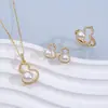 Conjunto de três peças de pérola de água doce em formato de cabaça, brincos com pino de prata, anel, colar com pingente, joias de alta qualidade, novo, atacado