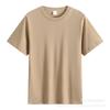 Dropshipping Transmissão ao Vivo 220g Algodão Puro Manga Curta Masculina Cor Lisa Casual Gola Redonda Meia Manga Algodão Penteado Camiseta Top Camisa Básica
