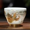 Regalo año del dragón taza maestra de porcelana de jade graso de oveja taza individual taza Jianzhan Longfeng Chengxiang Festival Reunión Anual regalo impresión de logotipo