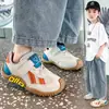 Zapatillas de malla doble con velcro para niños, unisex, con puntera anticolisión, suela suave, antideslizantes, zapatos casuales para niños pequeños