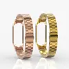 Adecuado para correa de Xiaomi Mi Band 56, Pulsera de Acero Inoxidable Sólido de Tres Eslabones con Estructura de Hebilla a Presión y Caja Metálica, Directo del Fabricante