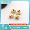 Cuentas Espaciadoras Cuadradas de Cobre Puro Estilo Antiguo con Flor para Ensartar Pulseras, Horquillas para el Cabello, Accesorios de Joyería DIY, Nuevo Estilo Chino
