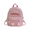 Mochila Nueva Cuadros Rosa Fresco Estilo Japonés Ins Mochila Escolar Estudiante Girly Viaje Mochila de Gran Capacidad