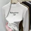 Camiseta de Terciopelo Alemán de Manga Larga para Otoño e Invierno con Camiseta Interior para Niños y Niñas Bebé 2025 Cuello Semi-Alto Top Cálido