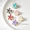 Pendientes de esmalte DIY con flor de hada de colores, estilo francés, temperamento suave y elegante, personalizados y versátiles con un toque de alta gama
